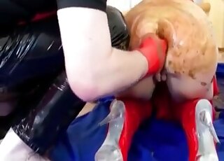Chubby maid with a fat ass getting really covered