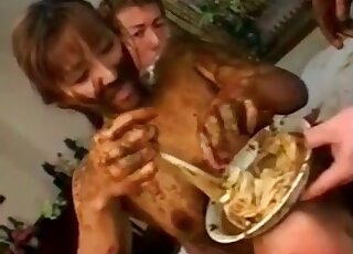 Japanese porn star pissing and shitting in MFM